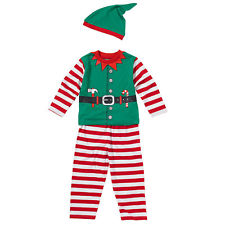 Childs Boys Santa's Little Elf Helper! Christmas Dress Up Pyjamas & Hat Set