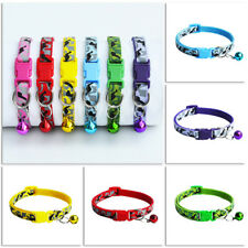 Collier Camouflage Chien Chat Réglable Clip Sangle Animal Avec Grelot + Médaille