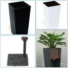 Blumenkübel SET 5 Farben 3 Größen mit Bewässerungssystem Eckig Hochglanz 