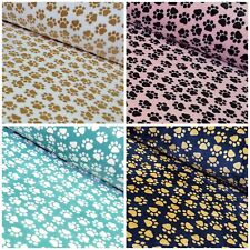 Kuschelweicher Wellness Fleece Stoffplüsch Stoff Doppelseitig Meterware Pfötchen