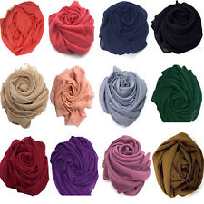 New Chiffon Hijab Scarf Elegant High Quality Sarong Shawl Wrap Plain Maxi