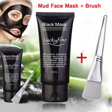 Peel Masque Boue Charbon Anti Acné Point Noir Black Mask Peau Soin Visage Brosse