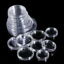 10PCS Transparent Emballé Pièce de Monnaie Capsules Tailles Disponibles Étuis