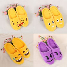homme femme Emoji Pantoufles dessin animé Peluche farci hiver d'intérieur mode