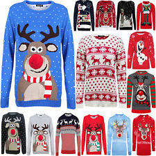 NEW UNISEX MEN WOMEN XMAS CHRISTMAS NOVELTY KNITTED RETRO JUMPER SWEATER