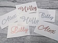 Personalised Glitter Name Rose Gold Sticker Bauble Wedding Water Bottle Decal