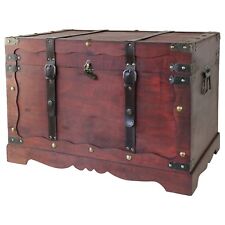 HMF Schatztruhe mit Schloss Schatzkiste Holzkiste Aufbewahrungsbox Frankreich
