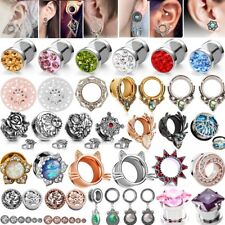Chirurgical Acier Ecarteur Oreille Ear Plug Motif Flesh Tunnel Expander Piercing