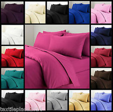 Plain Duvet Quilt Cover with Pillow Case Bedding Set Single Double King All Size