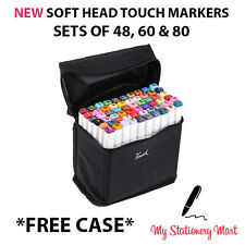 Twin Tip TOUCH MARKER PENS 48 60 80 Colours Graphic Sketch Art Markers Artists