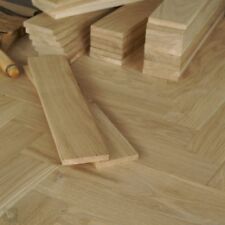 14inch Solid Oak Battens - 10mm thick Herringbone Parquet Overlay Flooring HN30