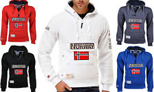 Felpa GEOGRAPHICAL NORWAY GymClass Uomo Men tascone half Zip Anapurna cappuccio