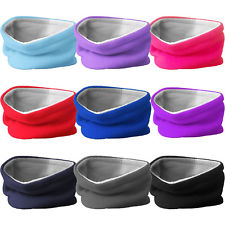 Kids Boys Girls Warm Winter Reversible Soft Fleece Snood Neckwarmer Scarf