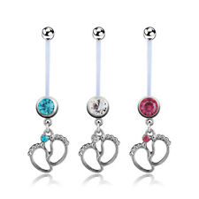 Nombril piercing grossesse flexible maternité anneau corps bébé pieds ven LC