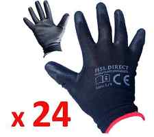 24 PAIRS NYLON PU COATED SAFETY WORK GLOVES GARDENING BUILDERS MECHANIC GRIP
