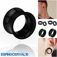 Dilataciones silicona doble borde, extra suave,Tuneles en negro 4-25mm