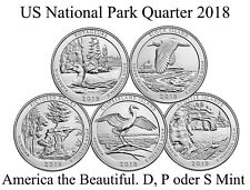 5 x US National Park Quarter 2018, D, P oder S Mint, Neu! Unzirkuliert!