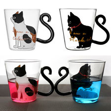 Belle tasse en verre de bande dessinée chat chaton thé lait tasse à café