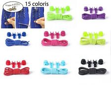 Paire de lacets élastique autobloquants pour Enfants Adultes - 15 coloris
