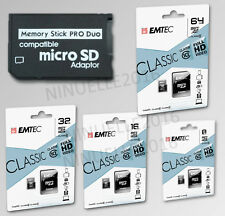 EMTEC Memory Stick PRO Duo Adapter 8,16,32,64GB + micro sd PSP Speicherkarte 