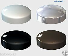 PLASTIC DOME SCREW COVER CAP CHROME WHITE BLACK BROWN - PLASTIDOME CAPS