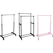 Garment Rack Single Double Silver or Pink Adjustable Portable Clothes Rail Stand