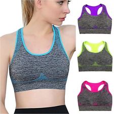 Femme Yoga Seamless Racerback Padded Sports Bra Gym Fitness Stretch Workout Tank