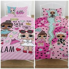 LOL Surprise Single Duvet Cover Bed Set - Girls Reversible 2 in 1 PolyCotton 