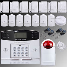 LCD WIRELESS GSM AUTODIAL SMS HOME HOUSE OFFICE SECURITY BURGLAR INTRUDER ALARM