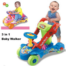 deAO Toys 2in1 Baby Walker and Push Power Ride On Car with Shape Sorter Sound UK