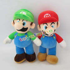 Super Mario Plush Toys Frère Mario & Luigi 10 '' Soft peluche Poupée XMAS