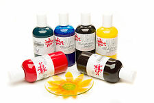 GLASS PAINT SET 7 COLOURS 150ml BOTTLES OF GLASCOL ART PAINTING FOR JARS BOTTLES
