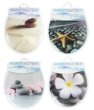 Soft Padded Adult Toilet Seat Bathroom PVC Wipe Clean Sponge 4 Designs