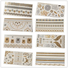 Tatouages de nouveau temporaires métalliques or autocollant Body Art Tattoo
