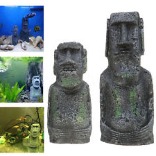 Easter Island Ancient Statue Fish Tank Craft Aquarium Accessory Decor Ornament