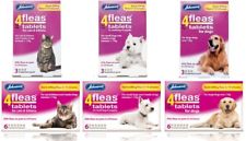 Johnsons 4Fleas Tablets Cat Dog Puppy - Starts Killing Fleas In 15 Mins 3&6 Pack