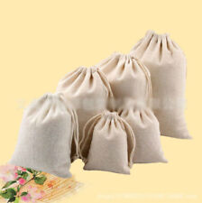 5x Toile Jute Bijoux Lin Pochette Cordon Cadeau Mariage Sac Faveurs Bags