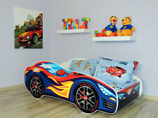 SALE! Racing Car Bed Children Boys Girls Bed with MATTRESS 140x70cm + FREE GIFT