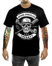 Skull Tattoo T-SHIRT S M L XL XXL Biker Totenkopf Brass Knuckles Schlagring NEU
