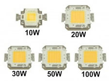 CHIP LED 10W/20W/30W/50W/100W BIANCO FREDDO/BIANCO CALDO RICAMBIO FARO A LED 