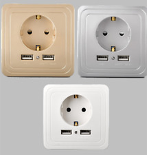 UE 16A Dual USB Ports Prise Alimentation Chargeur Adaptateur Prise murale