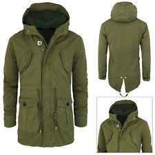 Parka Uomo Giubbino Giubbotto Casual Slim Fit Trench Invernale Pelliccia Verde