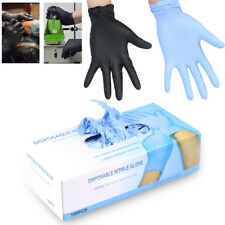 100× Latex Nitrile Jetable Gants de Tatouage Piercing Mechanic Medical Bleu/Noir
