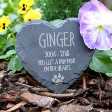 Memorial Plaque For Pet Cat - Personalised Cats Grave Stone Heart Slate Marker