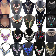 Vintage Collier Bib Choker Chaîne Chunky Ras de Cou Bohème Mode Fantaisie Femme-