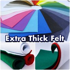 3-4mm EXTRA THICK FELT Polyester Plain Colour Craft Bag Felt Fabric Material