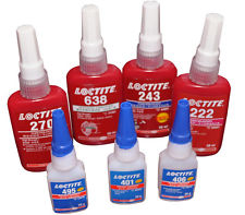 LOCTITE GLUE 401, 406, 495, 222, 243, 270, 638. METAL, GENERAL PURPOSE 20-50ML