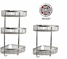 STAINLESS STEEL SHOWER CADDY 100% RUST FREE BATHROOM SHELF CORNER ORGANIZER