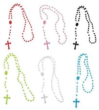 Chapelet plastique croix crucifix sautoir collier fashion NOIR/BLANC.... ROSARY