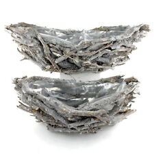 Pflanzschale Schiffchen grau gewaschen, Wurzelholz, Shabby, Landhaus !